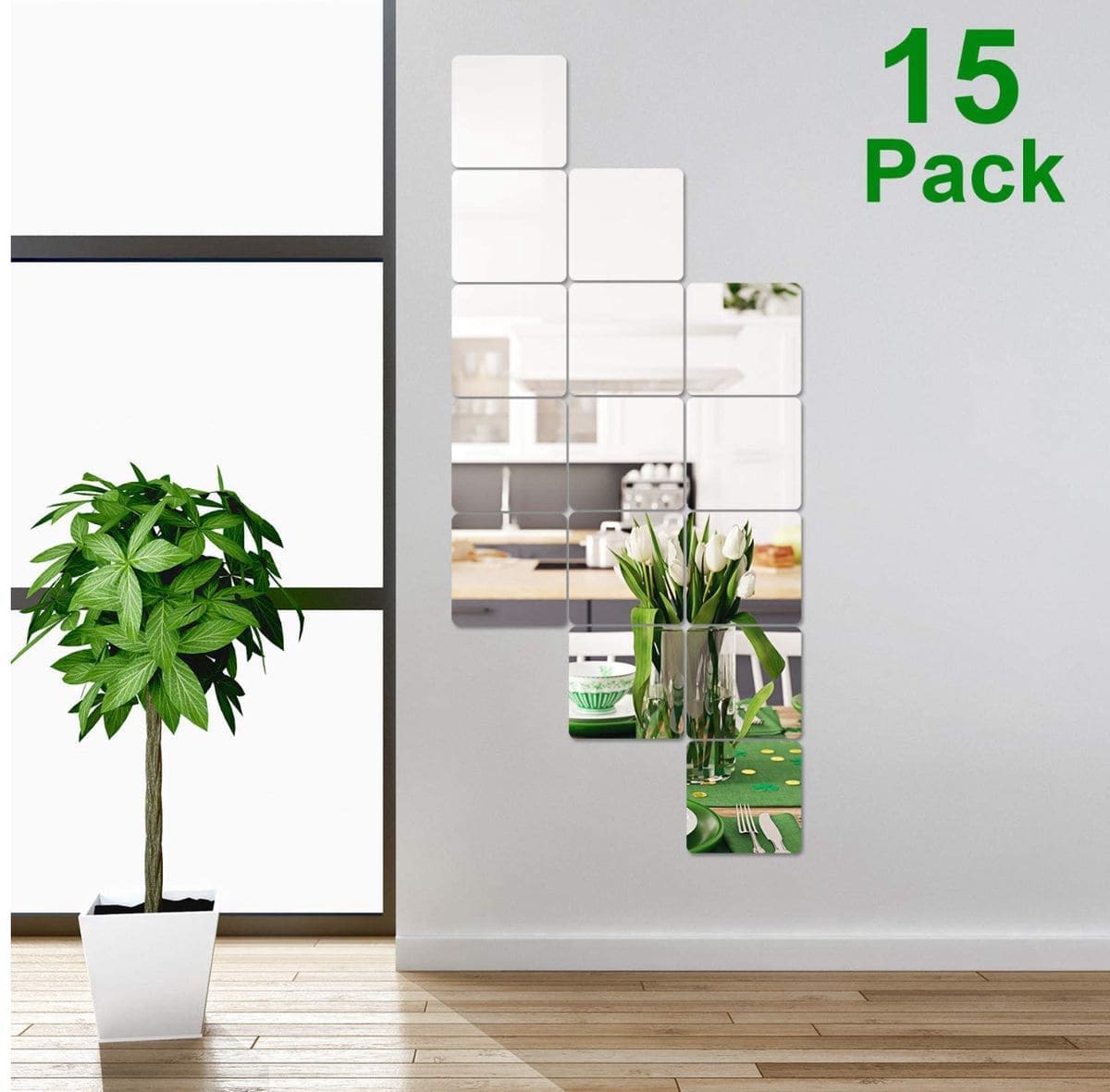 10 ESPEJOS CUADRADOS de 15x15 cm