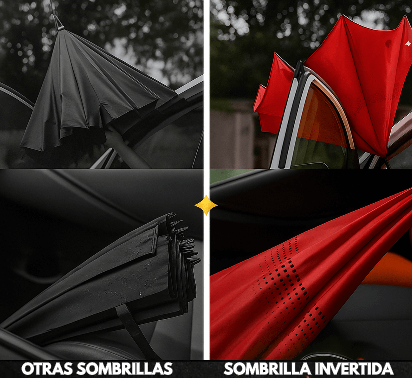 SOMBRILLA REVERSIBLE DOBLE CAPA |°