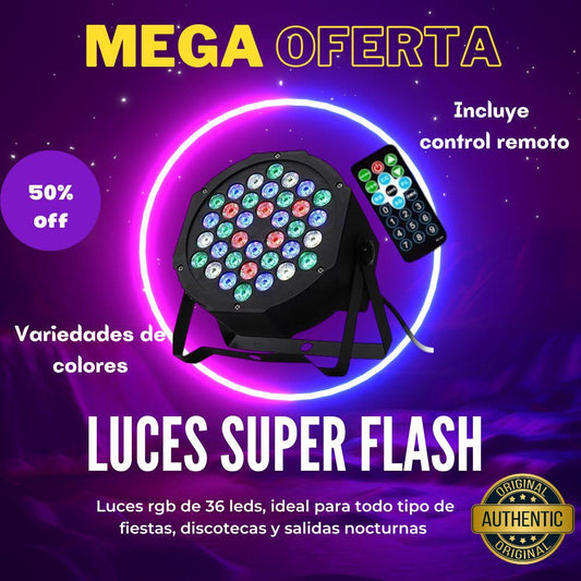 REFLECTOR PROFESIONAL PARA FIESTAS 36 LED RGB