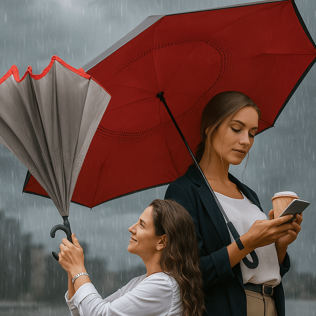 SOMBRILLA REVERSIBLE DOBLE CAPA |°