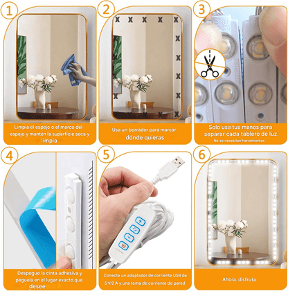 10 BARRAS DE LUZ LED PARA ESPEJO CERTIFICADA |°