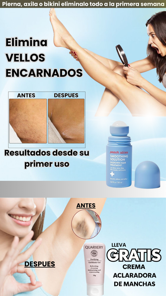 COMBO 2X1- ELIMINA VELLOS ENCARNADOS Y ACLARA TU PIEL-Peach Slices + Quarxery