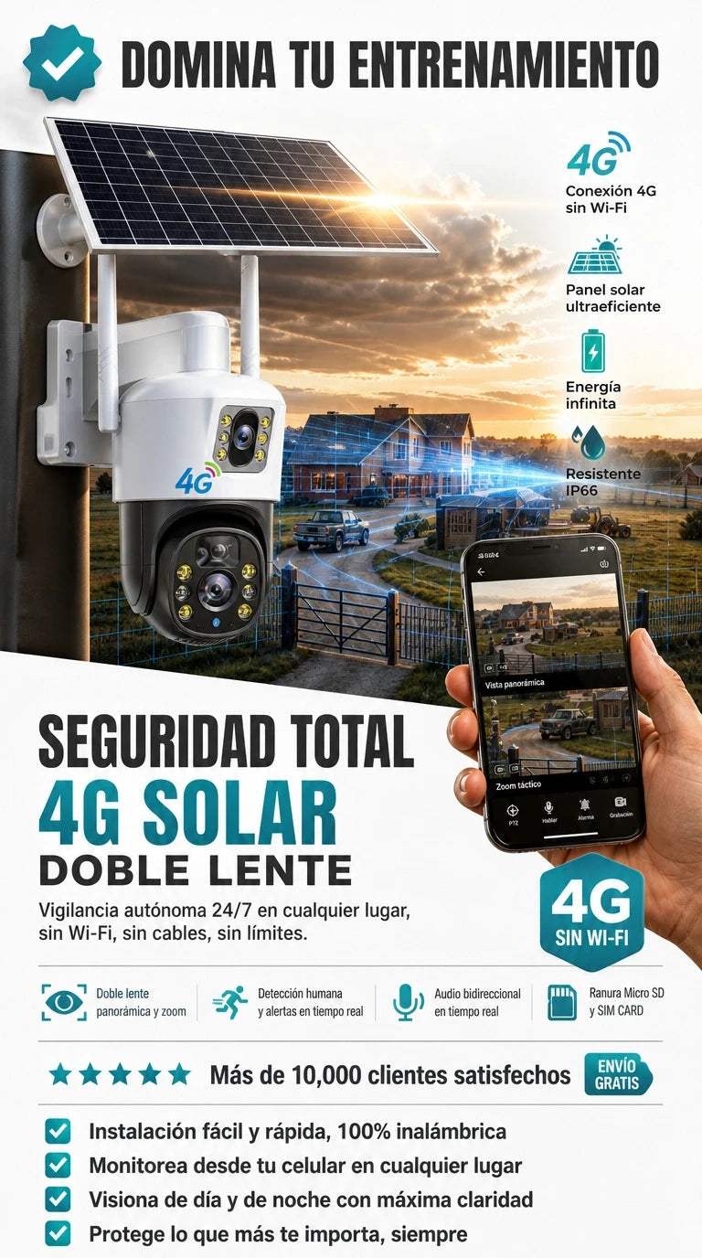 CAMARA SOLAR DE SEGURIDA 4G-CON SIM CARD